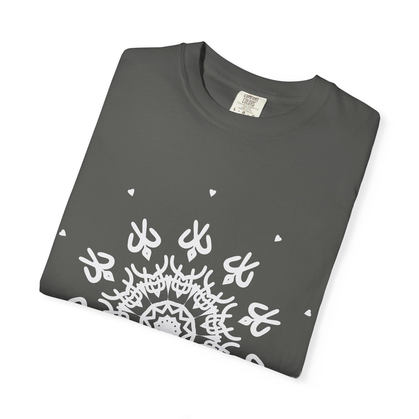 Unisex Garment Dyed Cotton T-Shirt with Mandala Graphic Design
