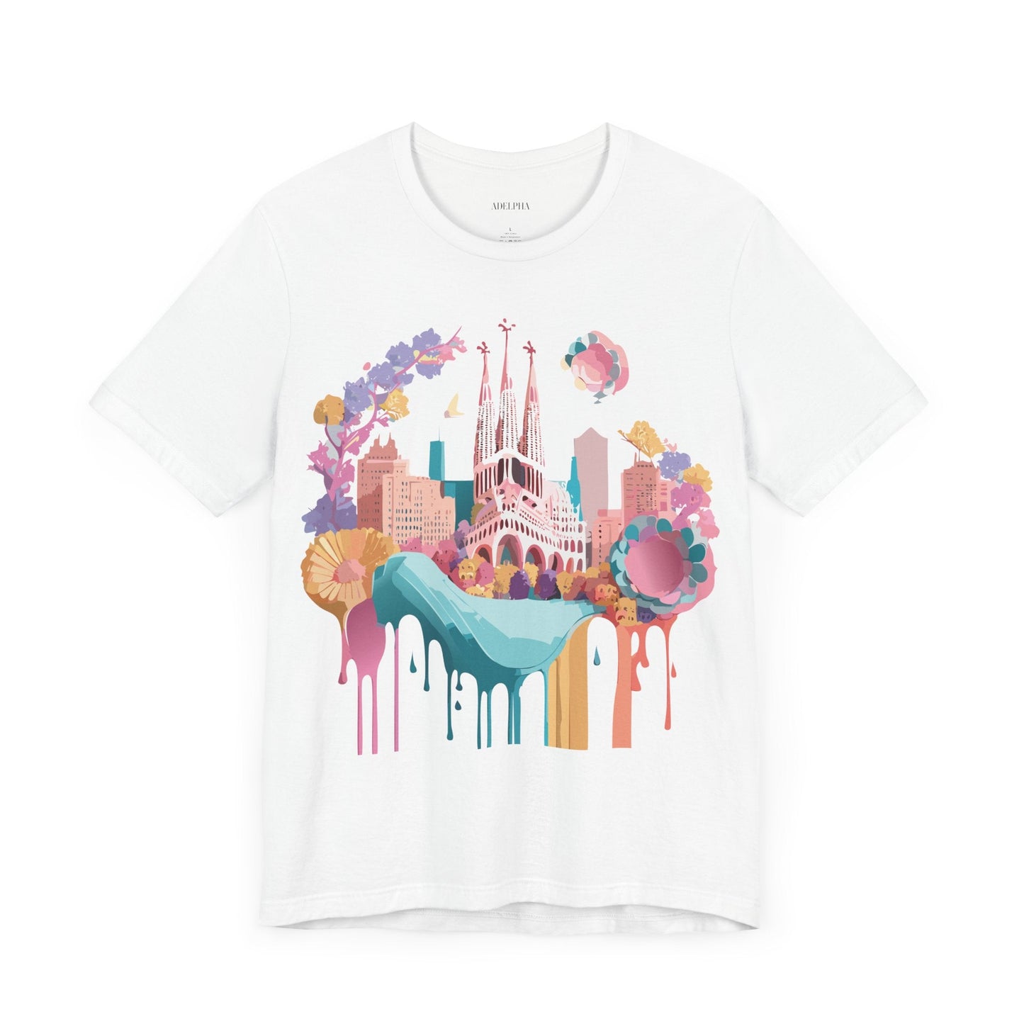 Unisex Graphic Tee Barcelona Design By Adelpha Vintage Artwork Unisex Jersey Short Sleeve Shirt