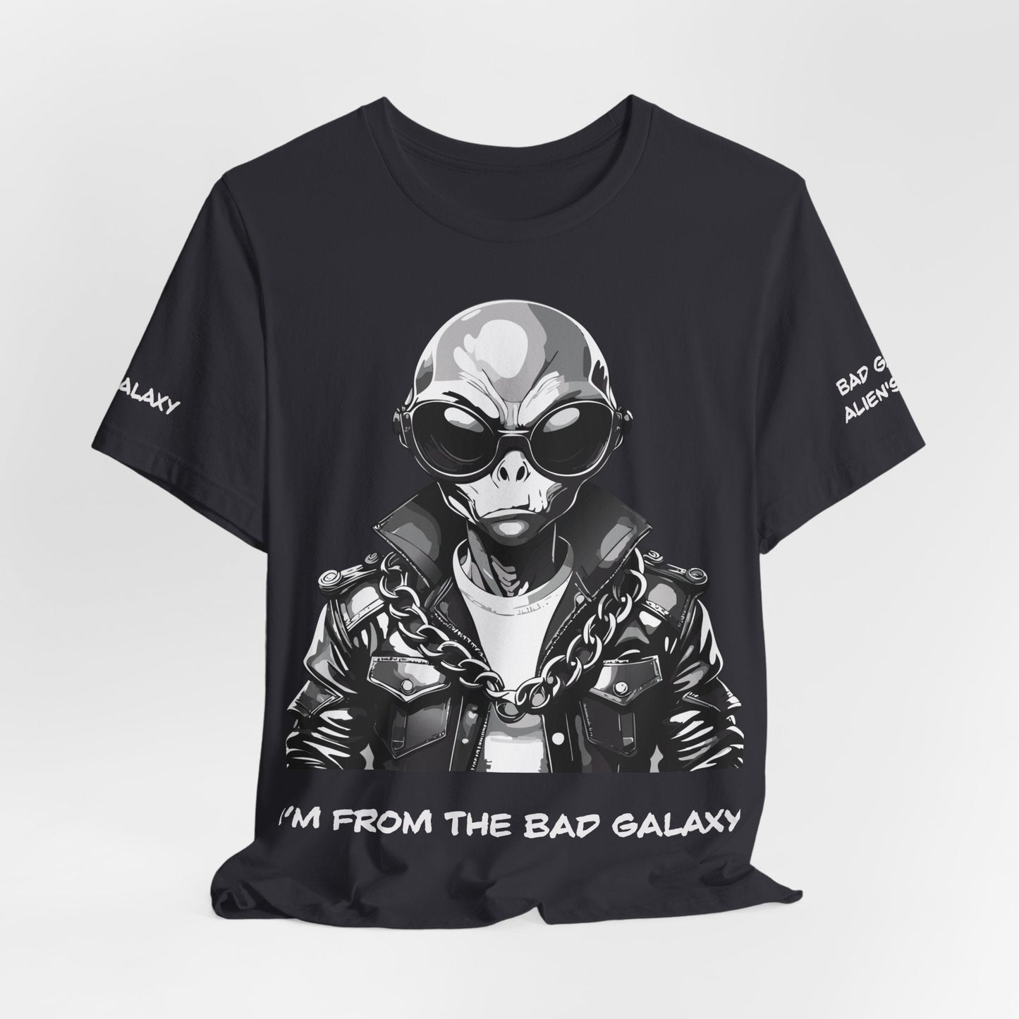 Tee Shirt With Alien From Bad Galaxy 100 Percent Cotton Made To Order Eco Friendly Inks Tee