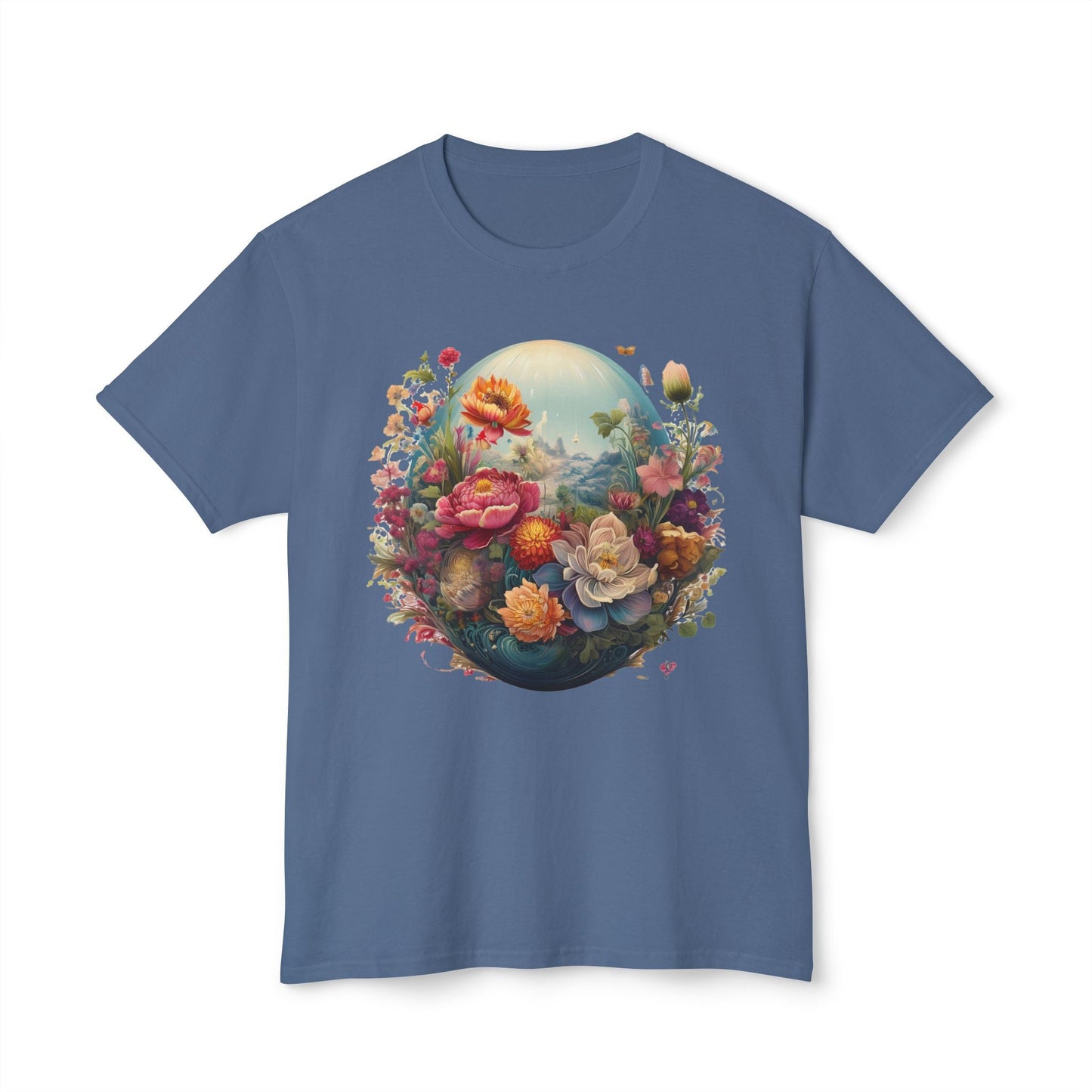 Unisex Floral T Shirt With Vintage Flower Art Print Cotton Tee For Men Women Everyday Wear