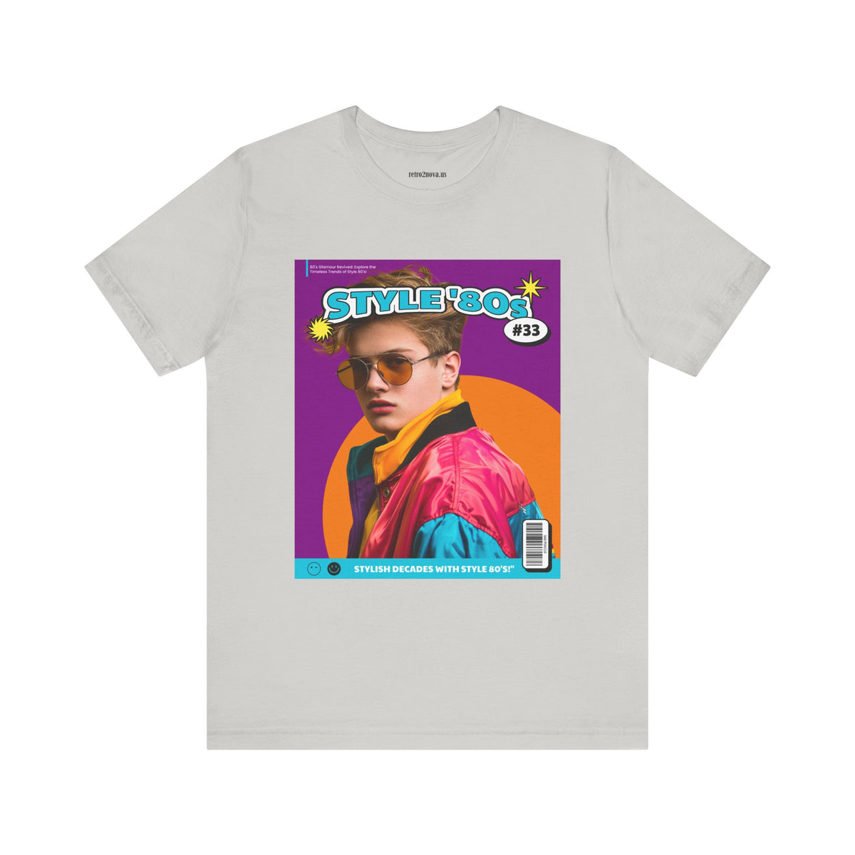 Magazine Cover Graphic Unisex Cotton Bella+Canvas Tee with Retro Poster Design ab112