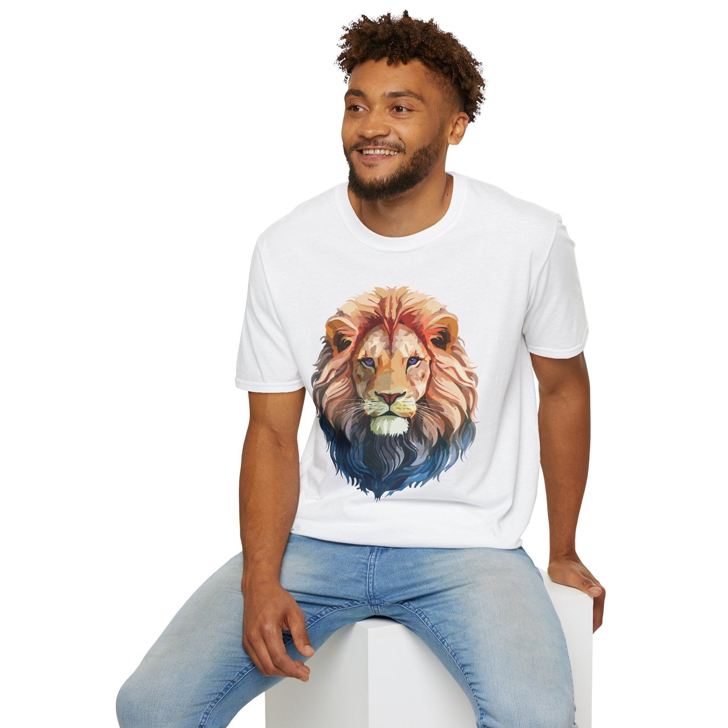 Lion Shirt Unisex Animal Tee Ring Spun Cotton Softstyle Tee Gildan