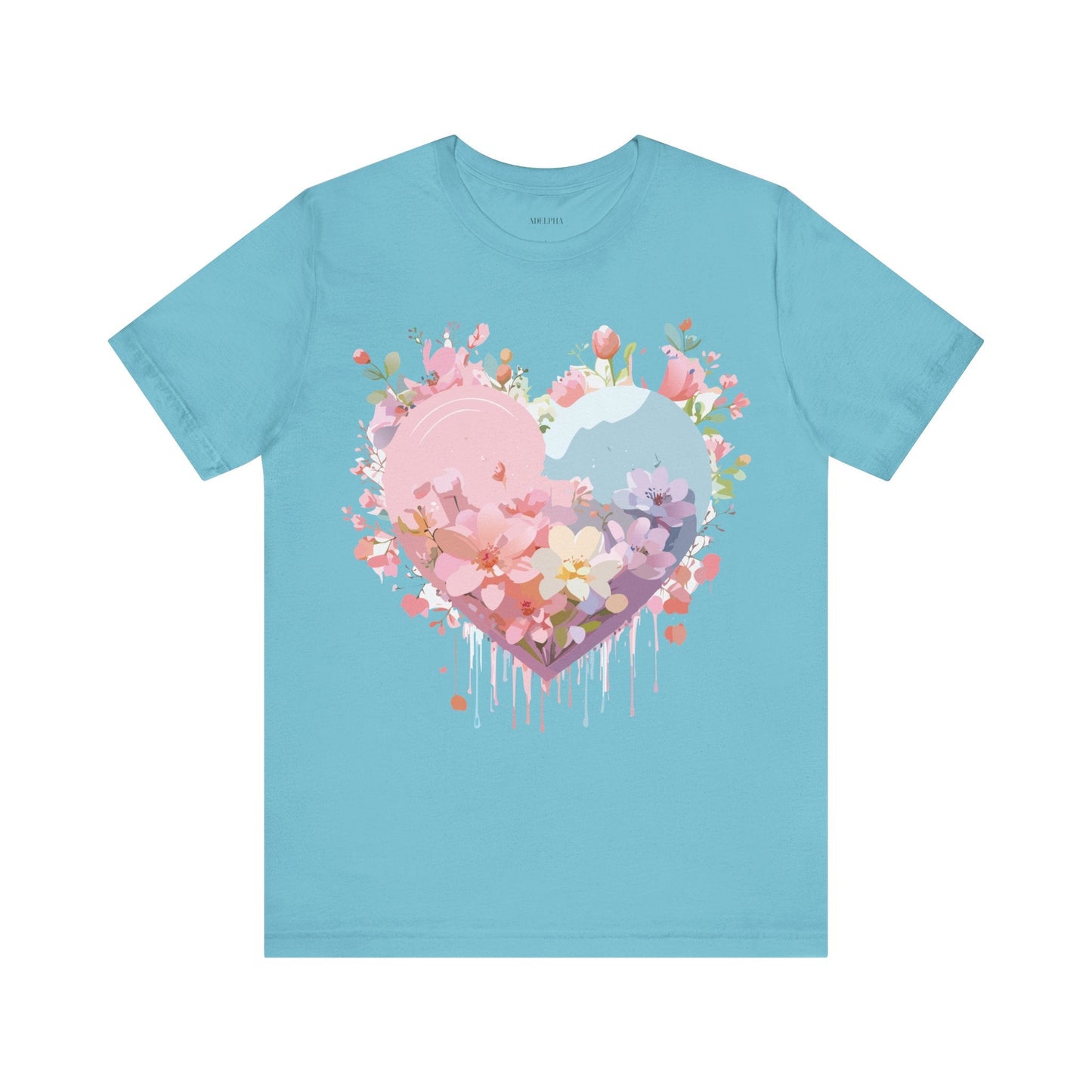 Valentine Day Graphic Unisex 100 Cotton Vintage Artwork with Love and Flower Design Tee 31