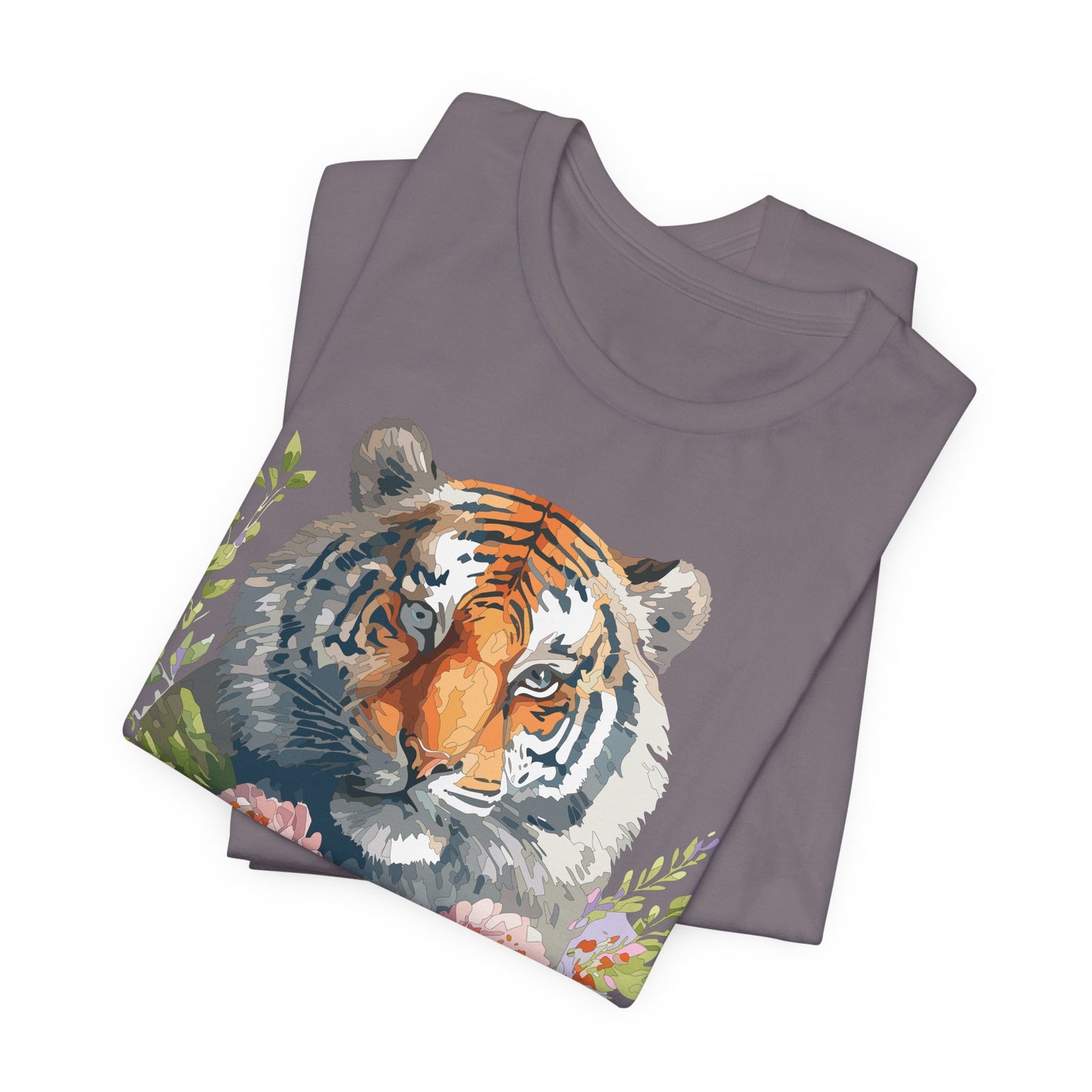 Floral Tiger Shirt, Animal Shirt, Tiger Tee, Unisex Tee, Floral T-shirt, T-Shirt with Animal