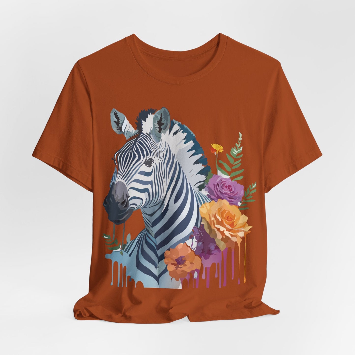 Zebra Graphic Unisex 100 Cotton Vintage Animal Art T-Shirt 4