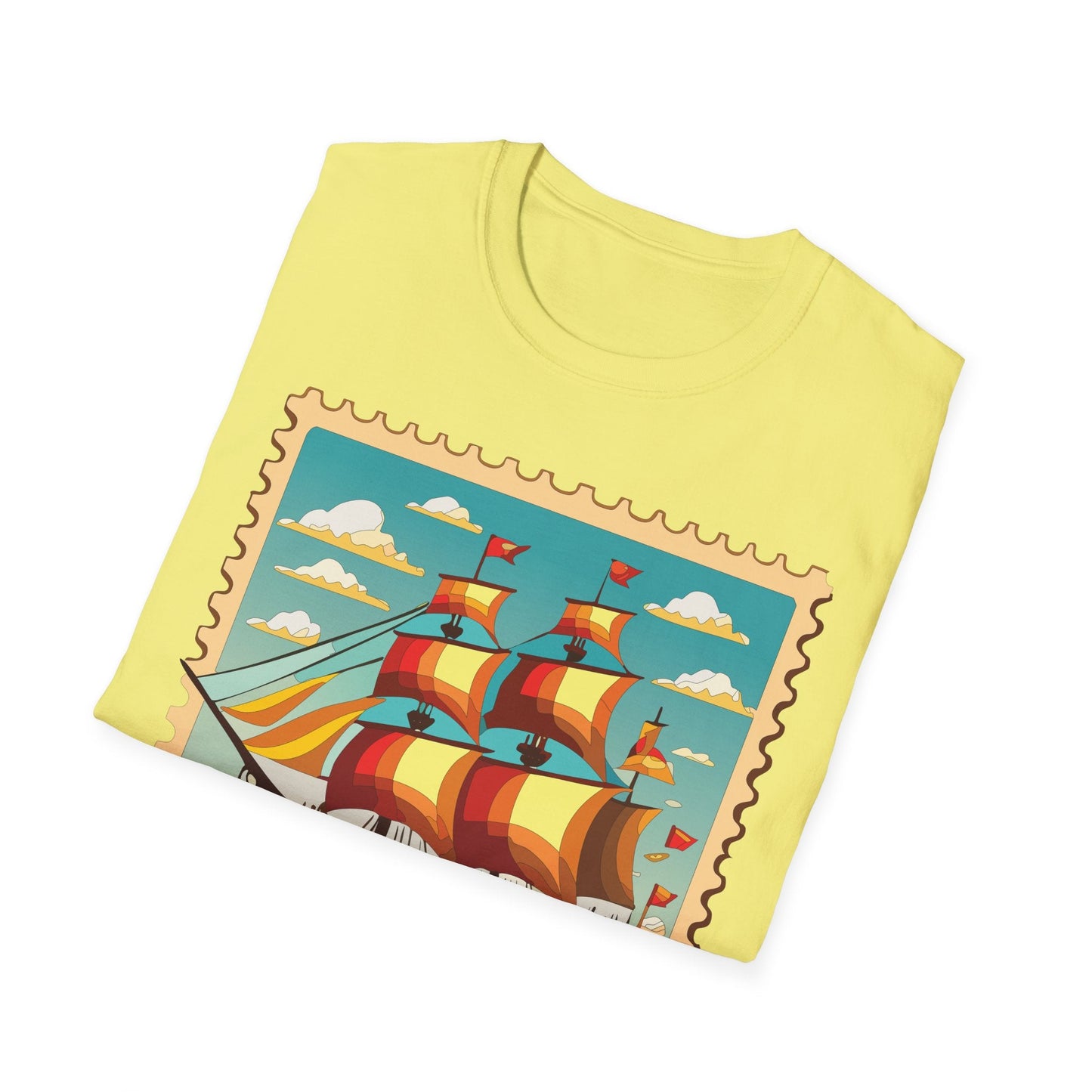 Unisex Softstyle Short Sleeve T Shirt Gildan 64000 Ring Spun Cotton Vessel Ship Frigate Tee