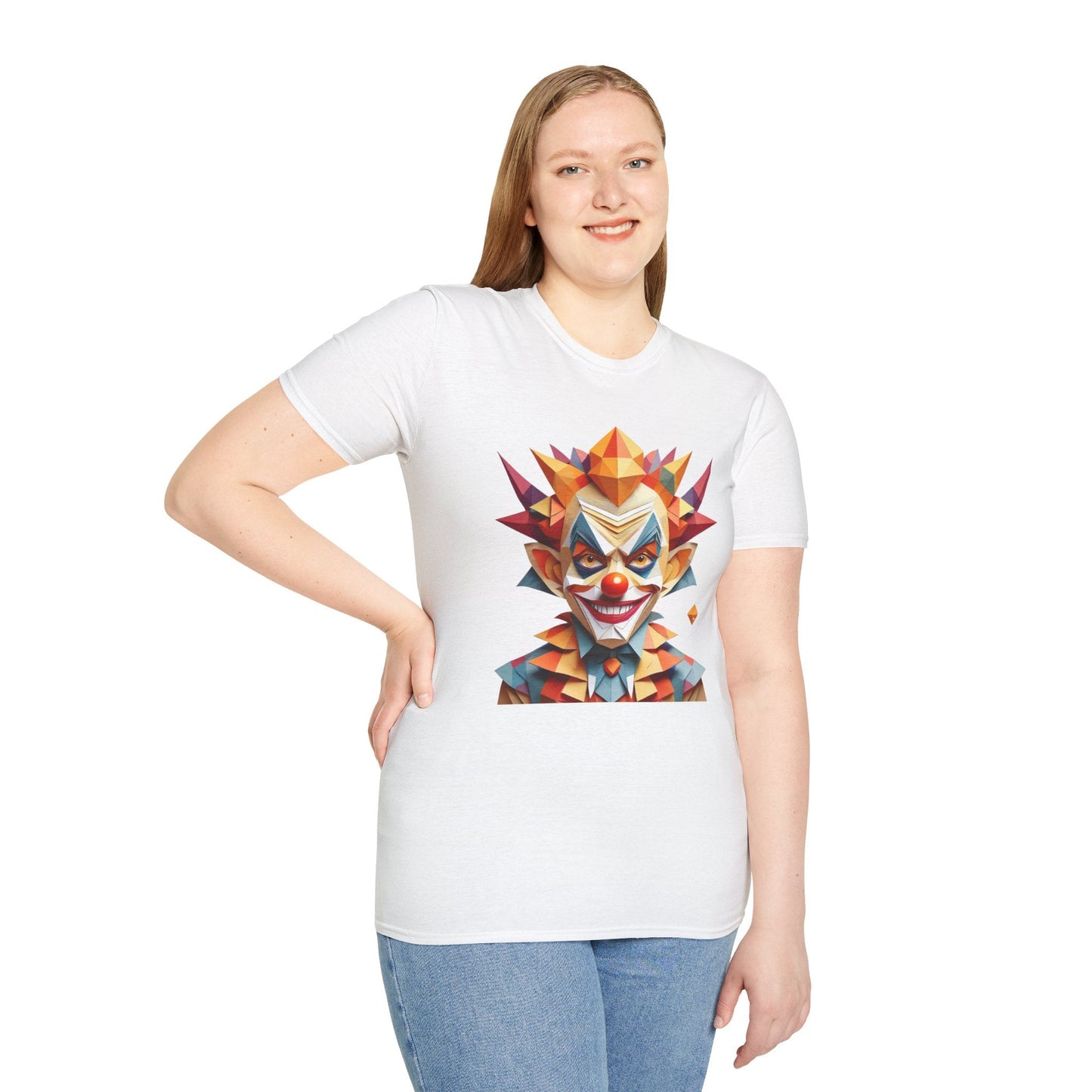 Unisex Clown Shirt With Funny Man Scary Man Circus Theme Tee Gildan Softstyle 64000