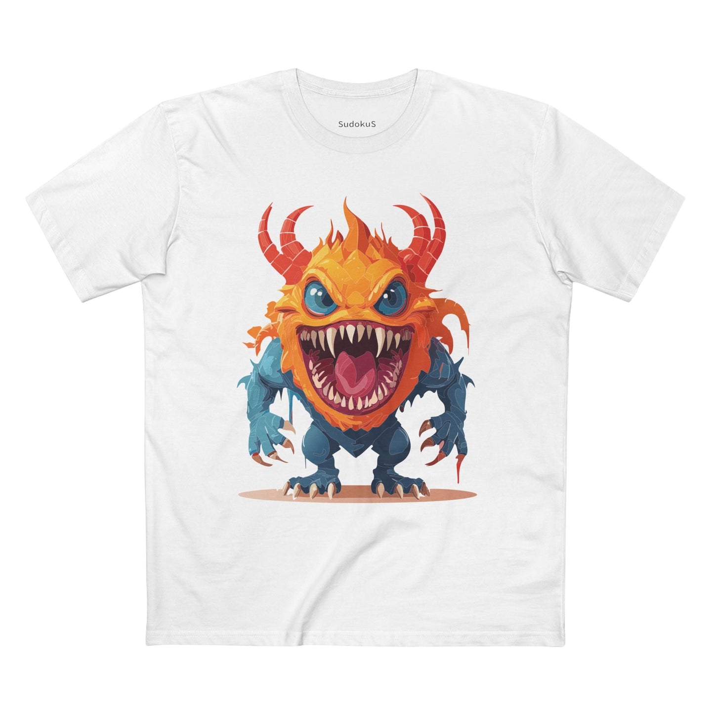 Cartoon Monsters Graphic Unisex 100 Cotton Staple Tee 26