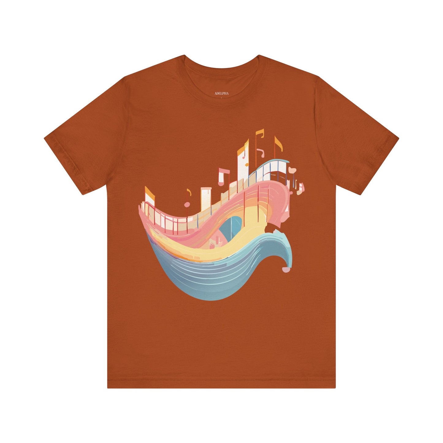 Music Graphic Unisex 100 Cotton Vintage Art with Musical Elements Tee 22