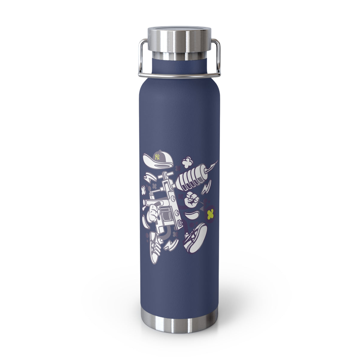 22oz Copper Insulated Water Bottle with Cartoon Design - CV36