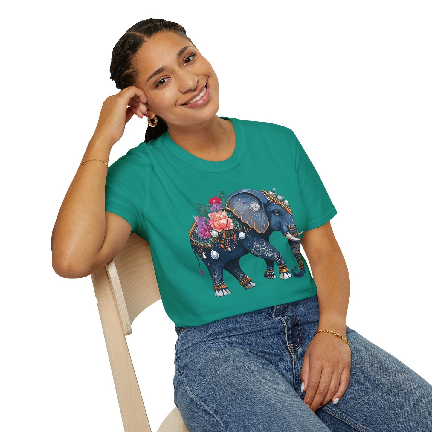 Elephant T Shirt Unisex Softstyle Tee Gildan 64000 100 Percent Cotton Comfort Everyday