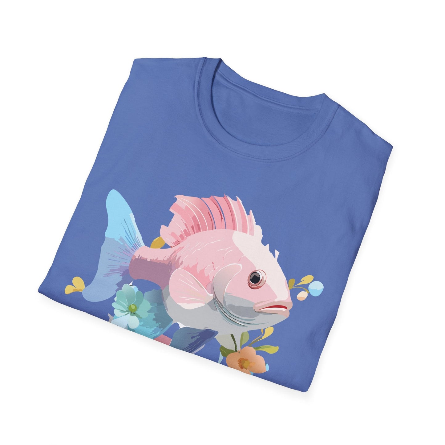 Fish Art Design Shirt Unisex Graphic Tee With Fish Illustration Gildan Softstyle 64000