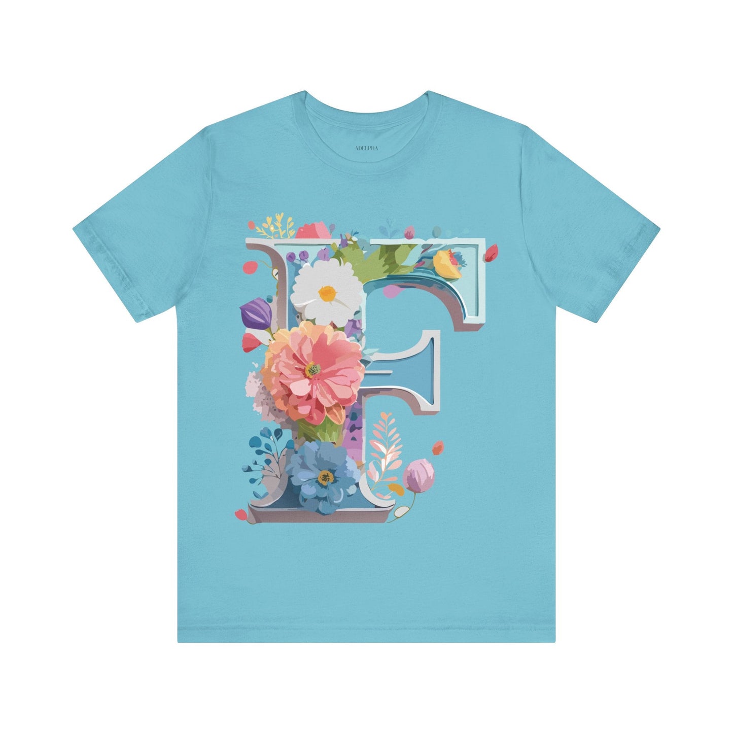 Letter F Shirt Unisex Graphic Tee Vintage Inspired Artwork By Adelpha Short Sleeve