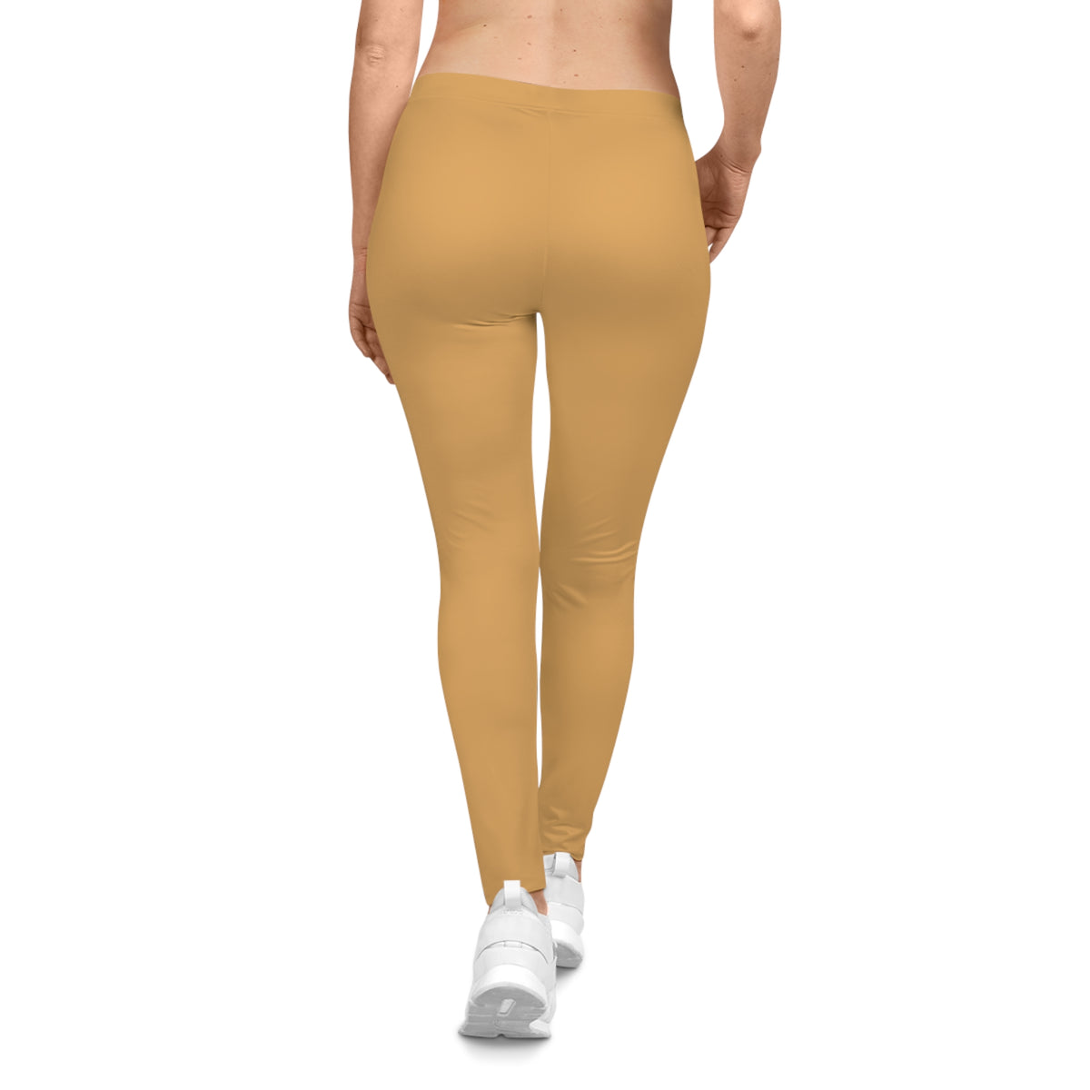 Sunlit Clay Yellow Color Women's Poly-Span Casual Leggings XS-2XL