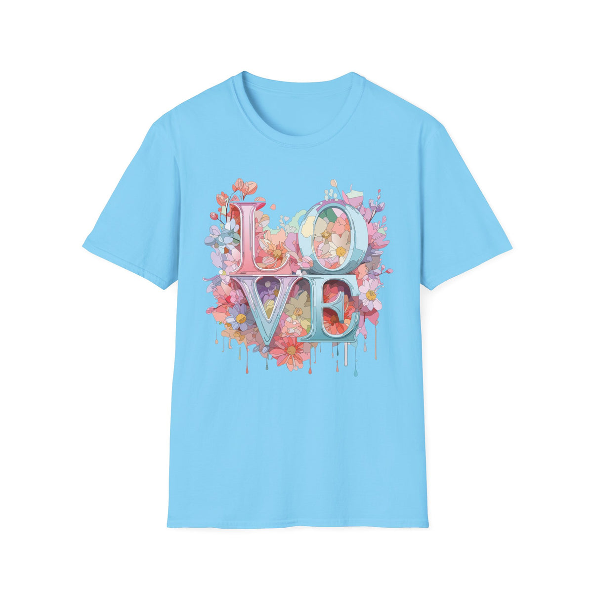 Floral LOVE Typography T-Shirt | Flower Letters Tee