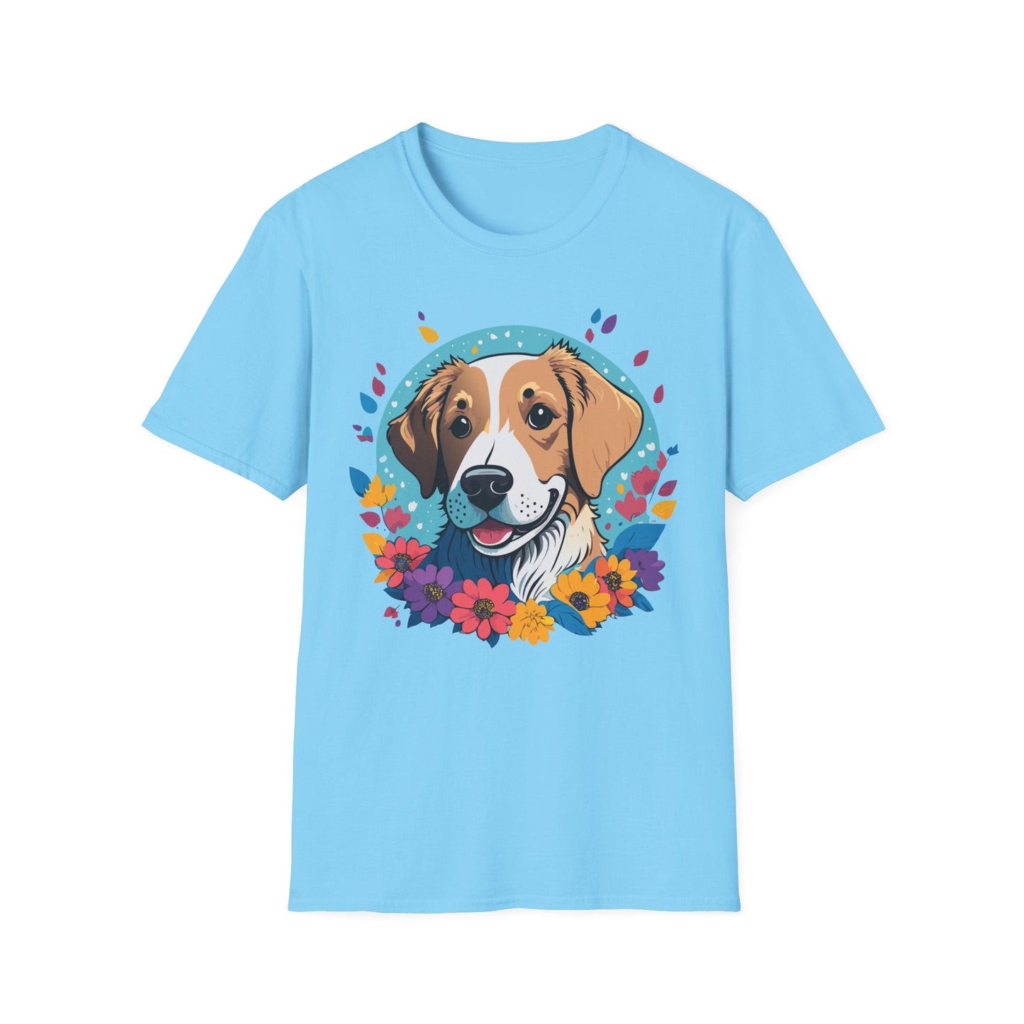 Unisex Dog Shirt Animal Print Tee Gildan Softstyle 64000 Cotton