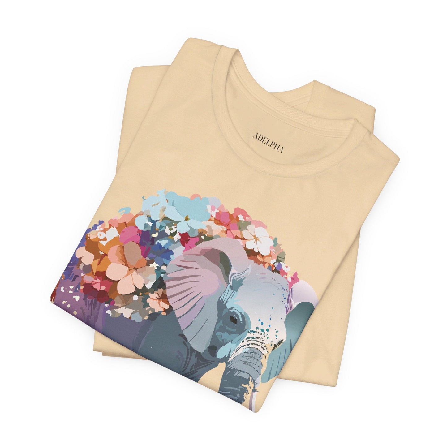 Adelpha Elephant Graphic Tee Unisex Short Sleeve Vintage Inspired Art Design Collection