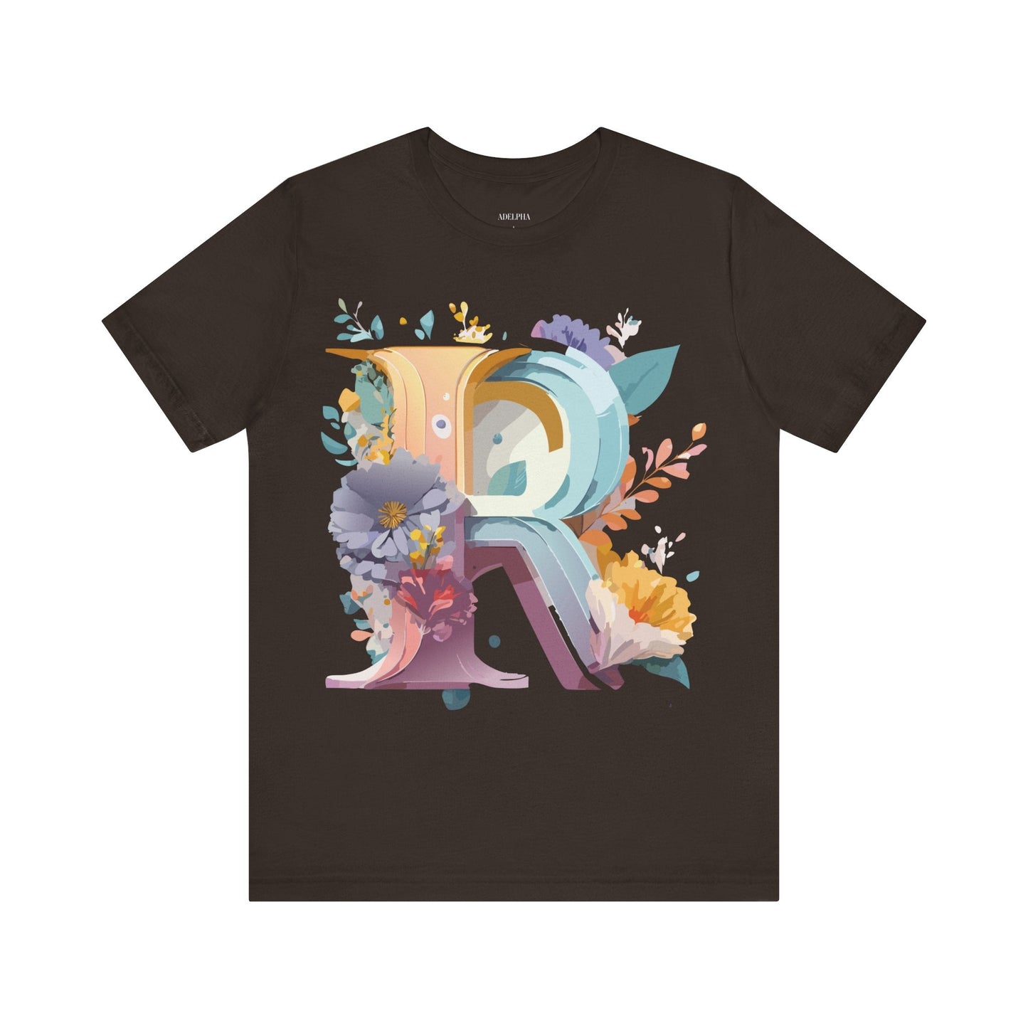 Letter R Graphic Tee Unisex Short Sleeve Vintage Inspired Shirt By Adelpha Art Design Tee