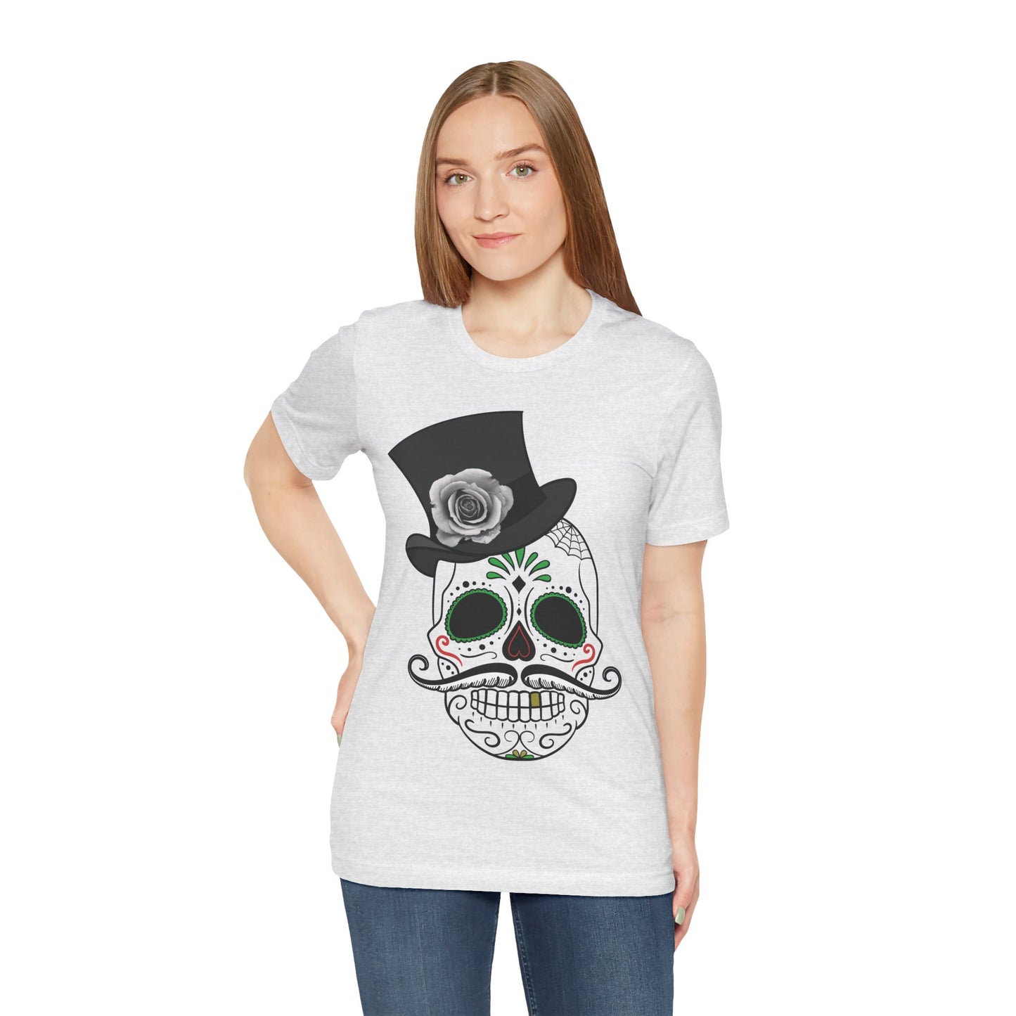 Unisex-T-Shirt aus Baumwolle mit Totenkopf