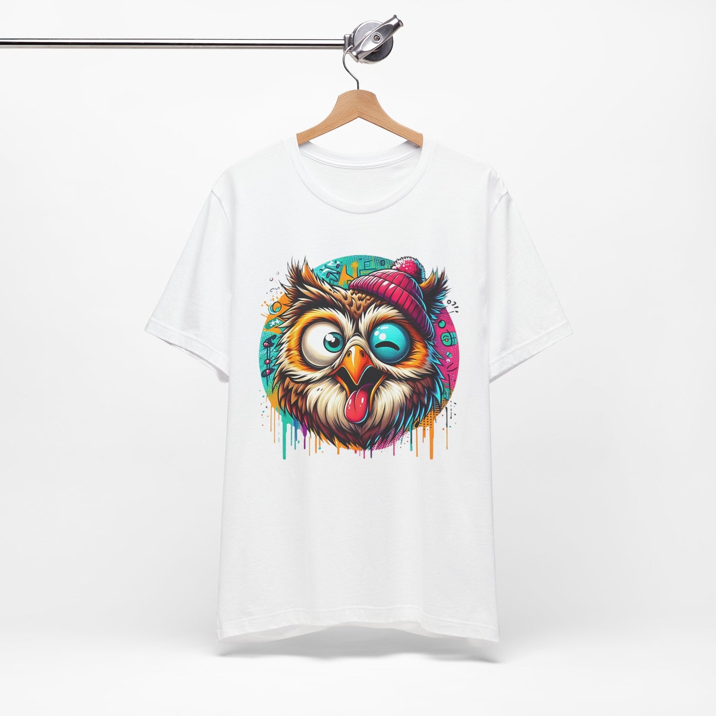 Colorful Owl Graphic Tee, Fun Owl Shirt, Funny Bird Shirt, Cute Cartoon Tees, Animal T-Shirt, Animal Tees, Art Design T-Shirt
