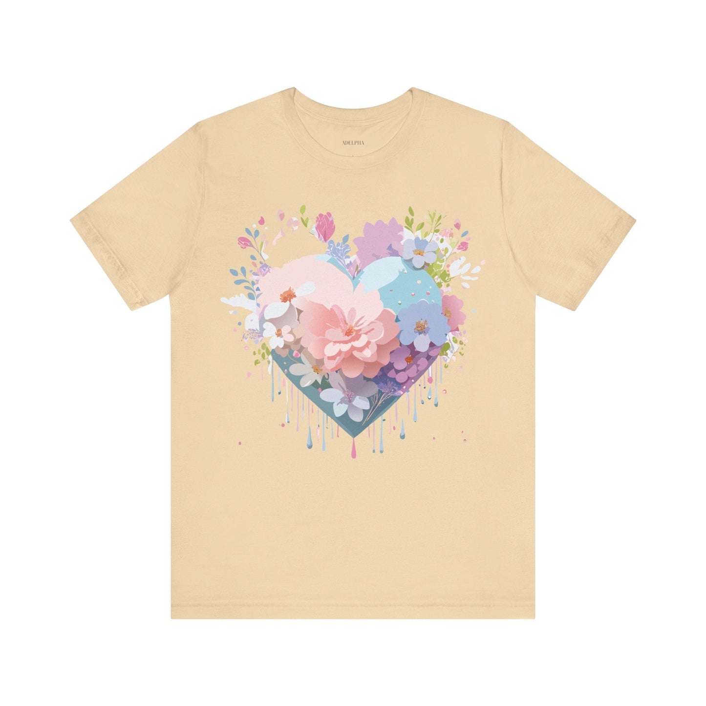 Valentine Day Graphic Unisex 100 Cotton Vintage Artwork with Love and Flower Design Tee 33