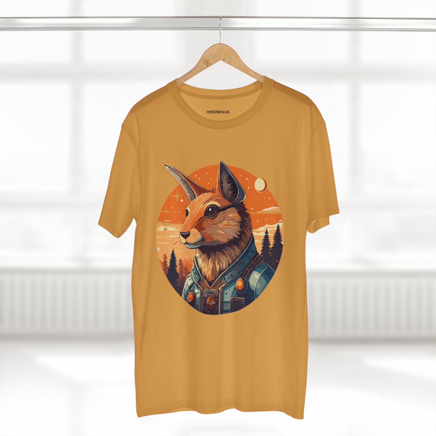 Rabbit Shirt Unisex Premium Cotton Tee With Original Art By Retro2Nova Animal Collection Soft Breathable Comfort