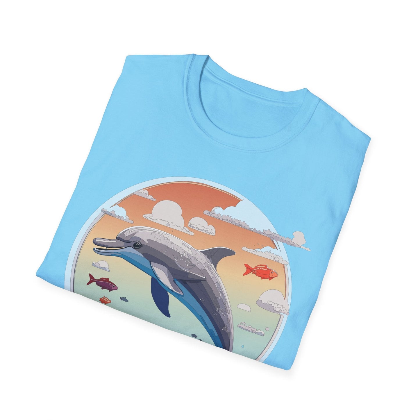 Dolphin Shirt Unisex Gildan Softstyle Cotton Tee For Men Women Dolphin Fish Animal Shirt