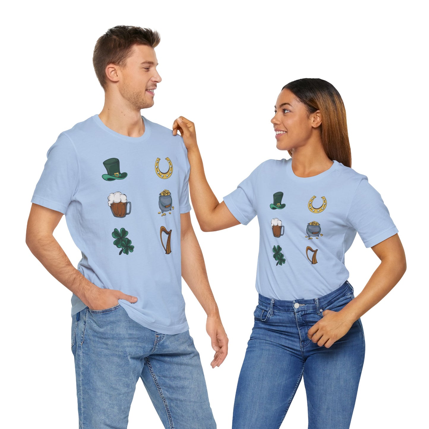 Unisex Cotton Tee Shirt with Lucky Prints