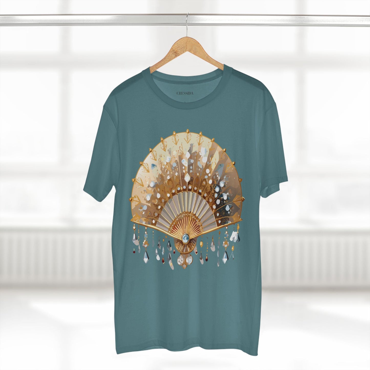 Antique Fan Graphic Design T-Shirt Unisex 100 Cotton Floral Carnival Artwork Tee 15