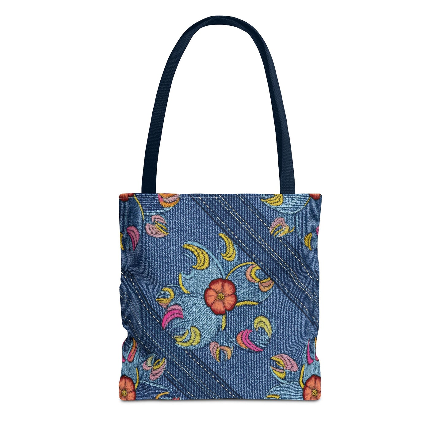 Denim Fabric Imitation Print Unisex Canvas Bag Poly Spun 3 Sizes Tote Bag 161