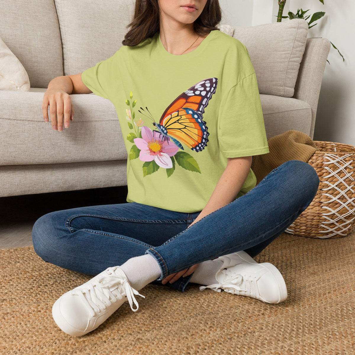 Butterfly and Wildflower Graphic Tee Unisex 100 Cotton Gildan T-Shirt
