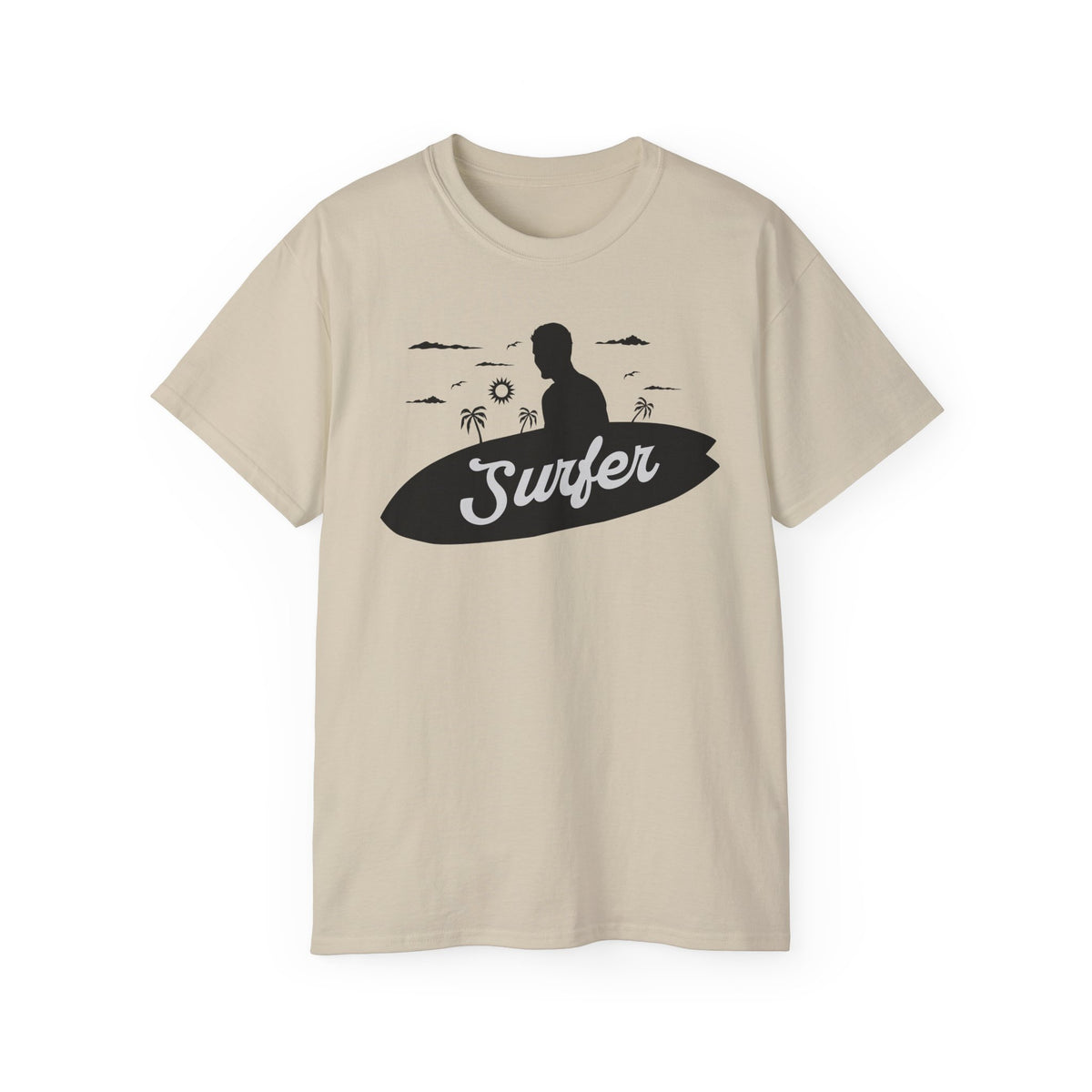Surfer silhouette surfboard T-Shirt | Beach ocean waves design