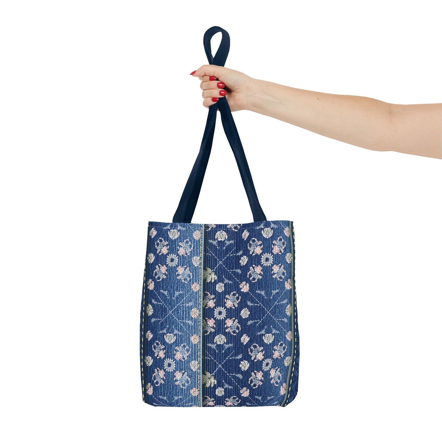 Denim Fabric Imitation Print Unisex Canvas Bag Poly Spun 3 Sizes Tote Bag 120