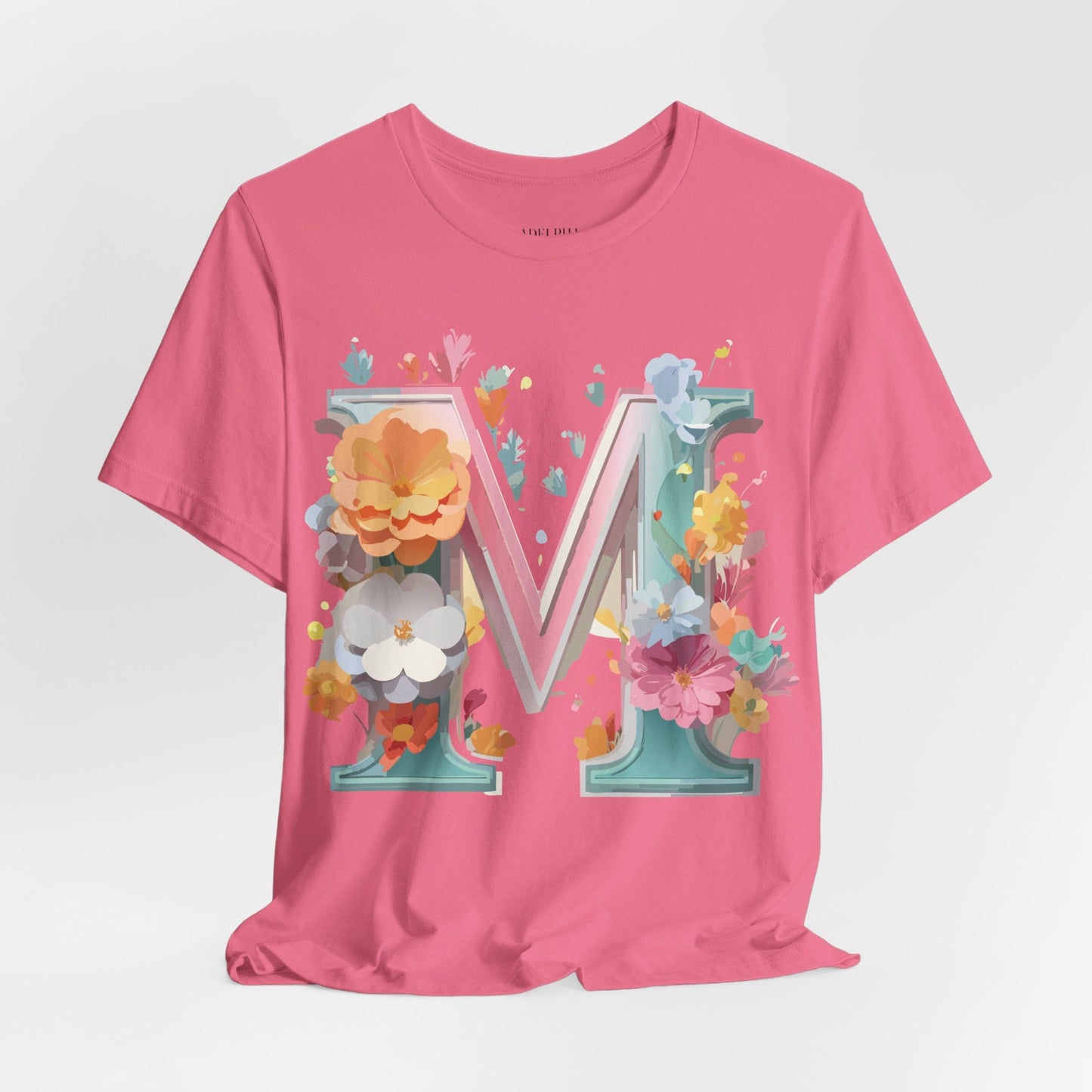 Letter M Graphic Tee Unisex Short Sleeve Shirt By Adelpha Vintage Artwork Design