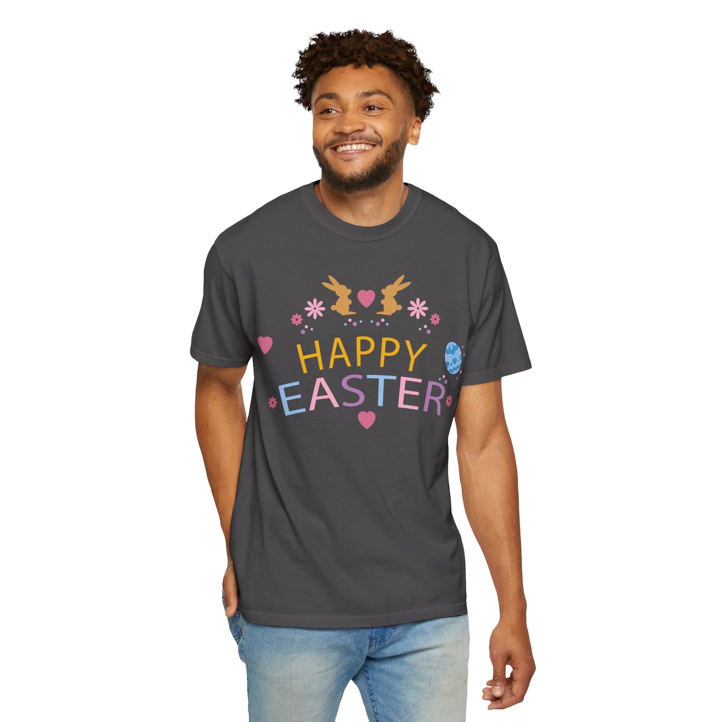 Easter Bunny Heart T-Shirt, Tee Shirt with Easter Signature, T Shirt with Easter Prints, Tee Shirt with Easter Design 2