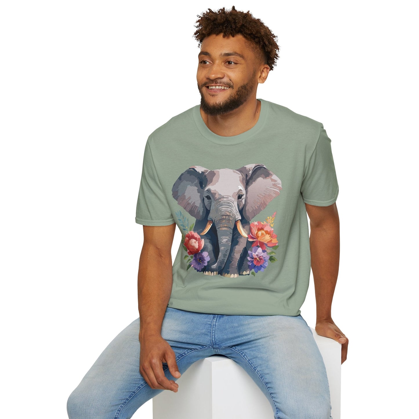 Elephant T Shirt Unisex Gildan Softstyle 64000 100 Percent Ring Spun Cotton Casual Tee