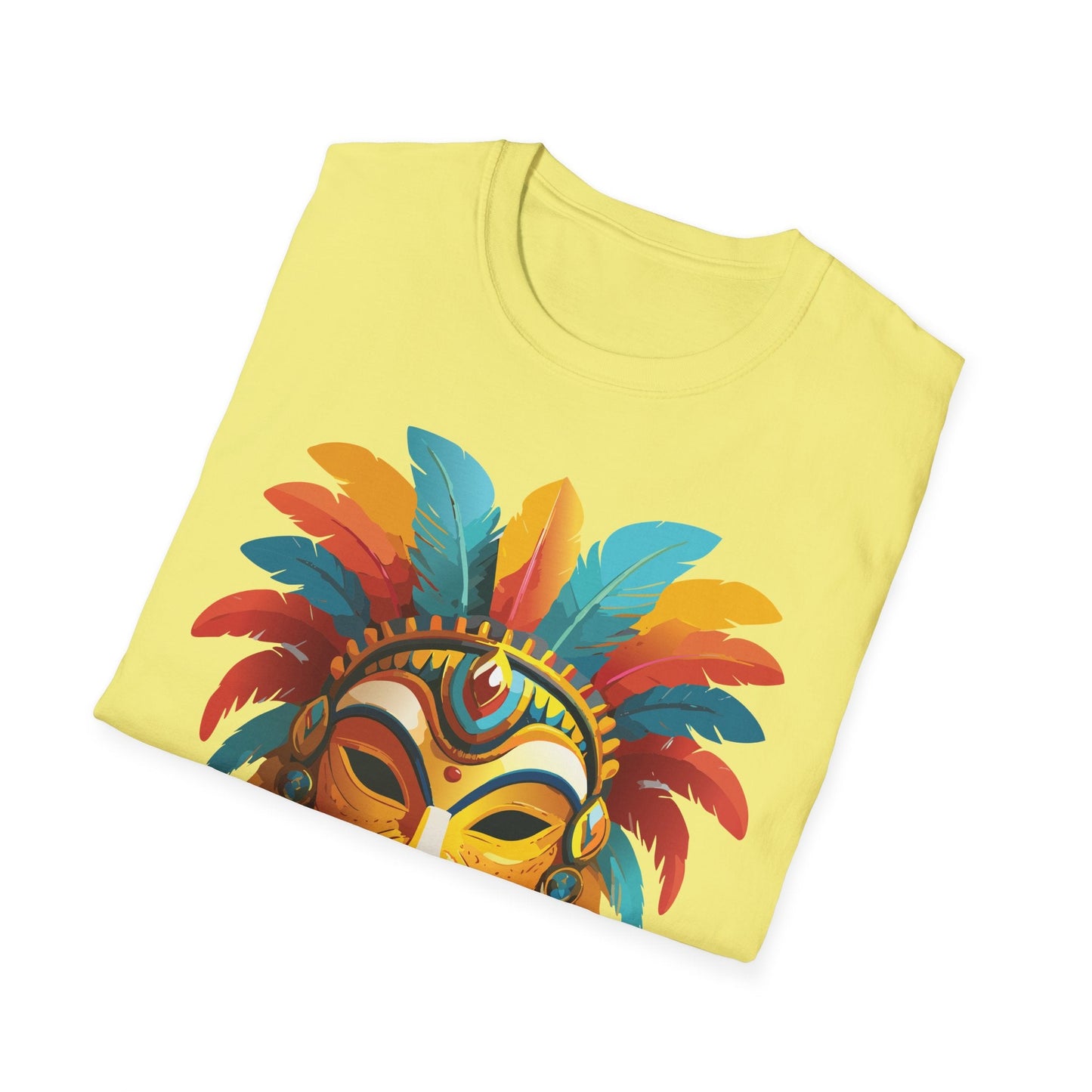 Mask Tee Shirt Unisex Masquerade Design Gildan Softstyle 100 Percent Cotton Tee for Everyday Comfort