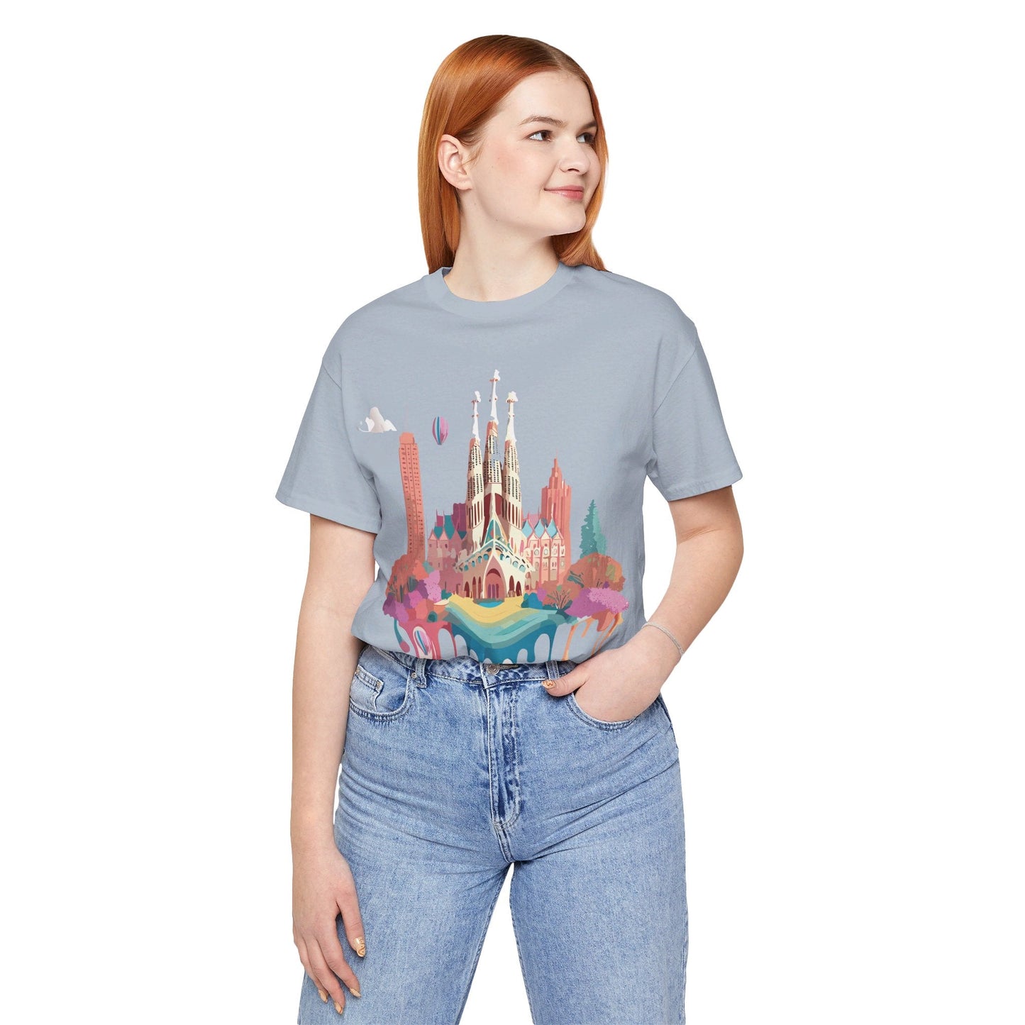Adelpha Graphic Tee Barcelona Style Unisex Jersey Short Sleeve Vintage Inspired Shirt Casual Wear