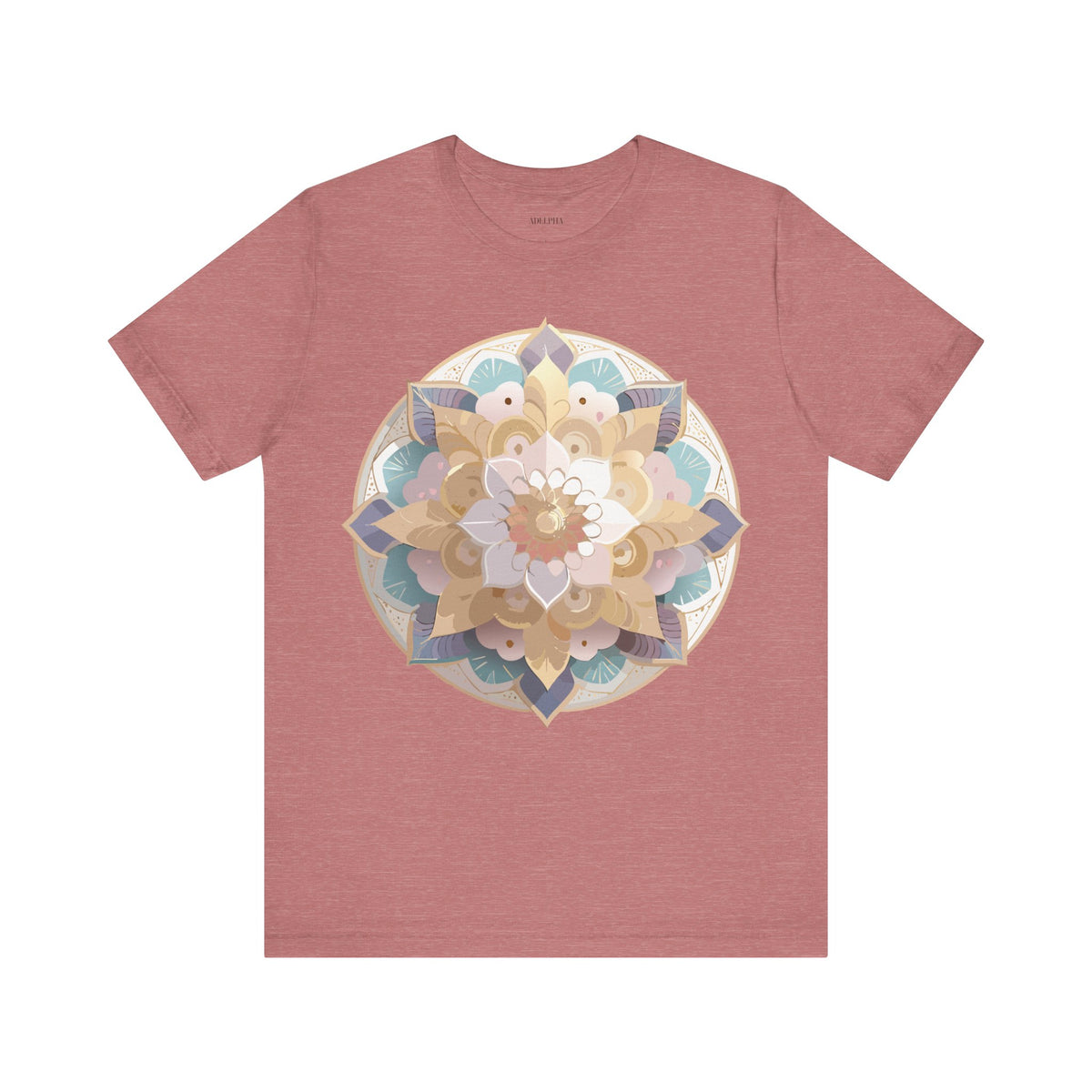 Mandala Graphic Unisex Cotton Bella+Canvas Tee with Floral Art Design d27