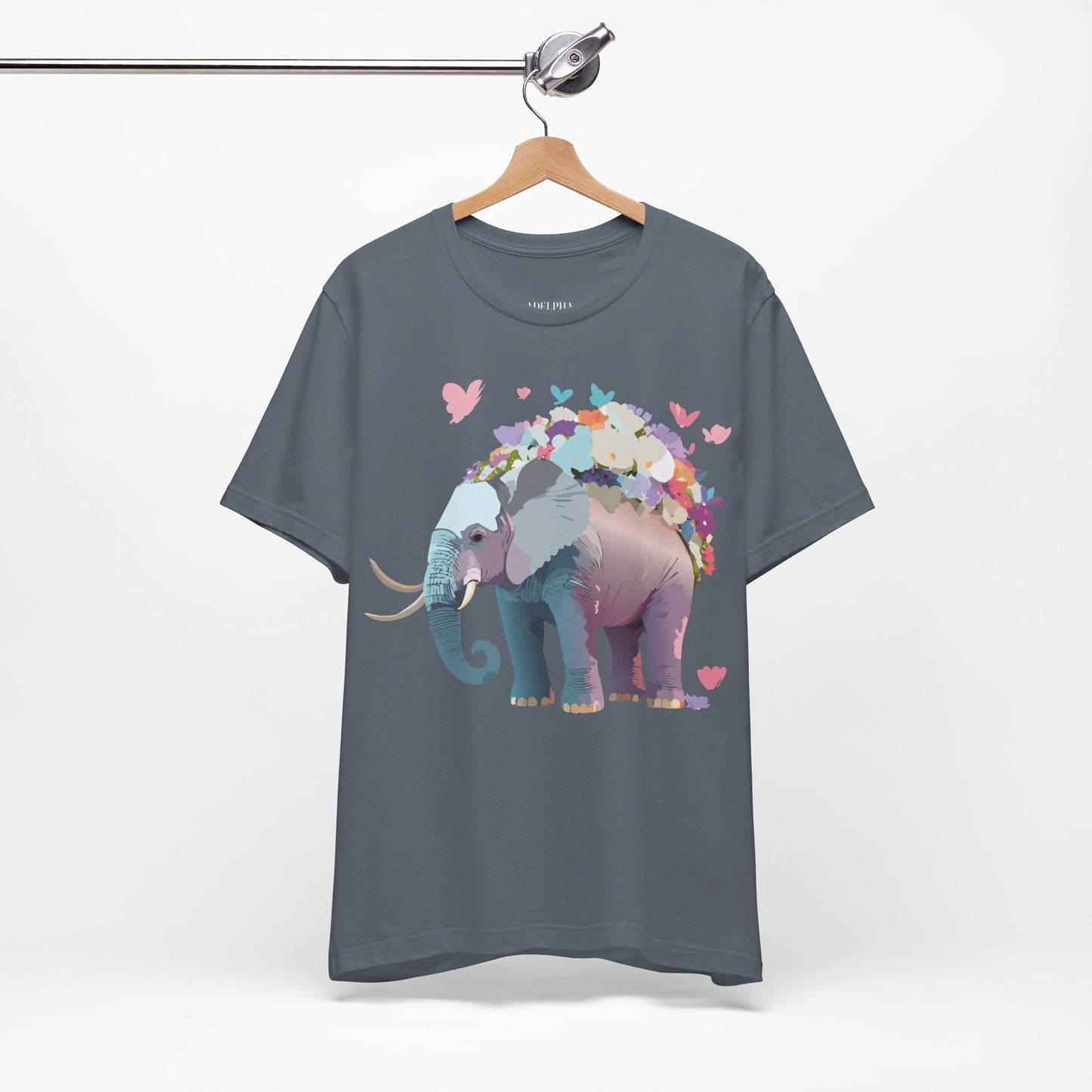 Elephant Shirt Graphic Tee Unisex Vintage Inspired Art Design By Adelpha Original Artwork