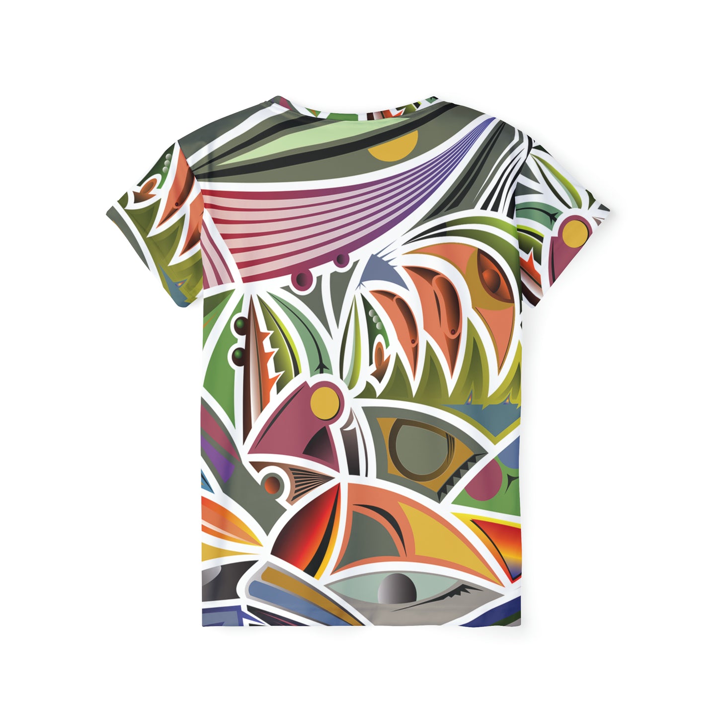 Poly Jersey Tee Shirt with abstract prints