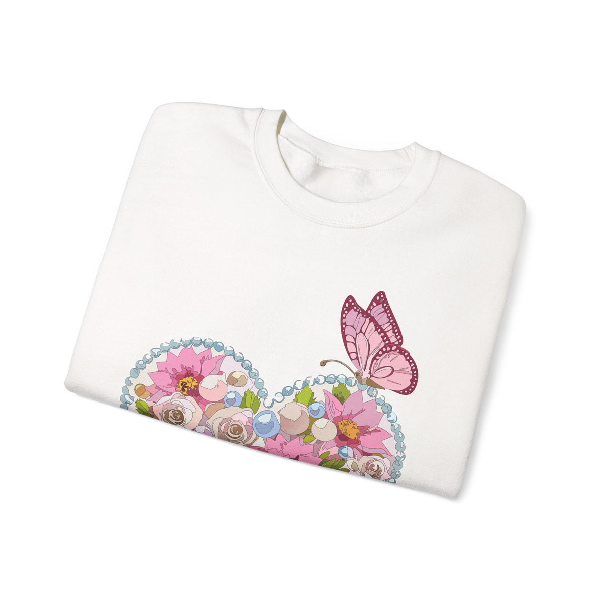 Floral Heart Love Graphic Valentine's Day Sweatshirt Unisex 50/50 Cotton-Poly Sweatshirt w32