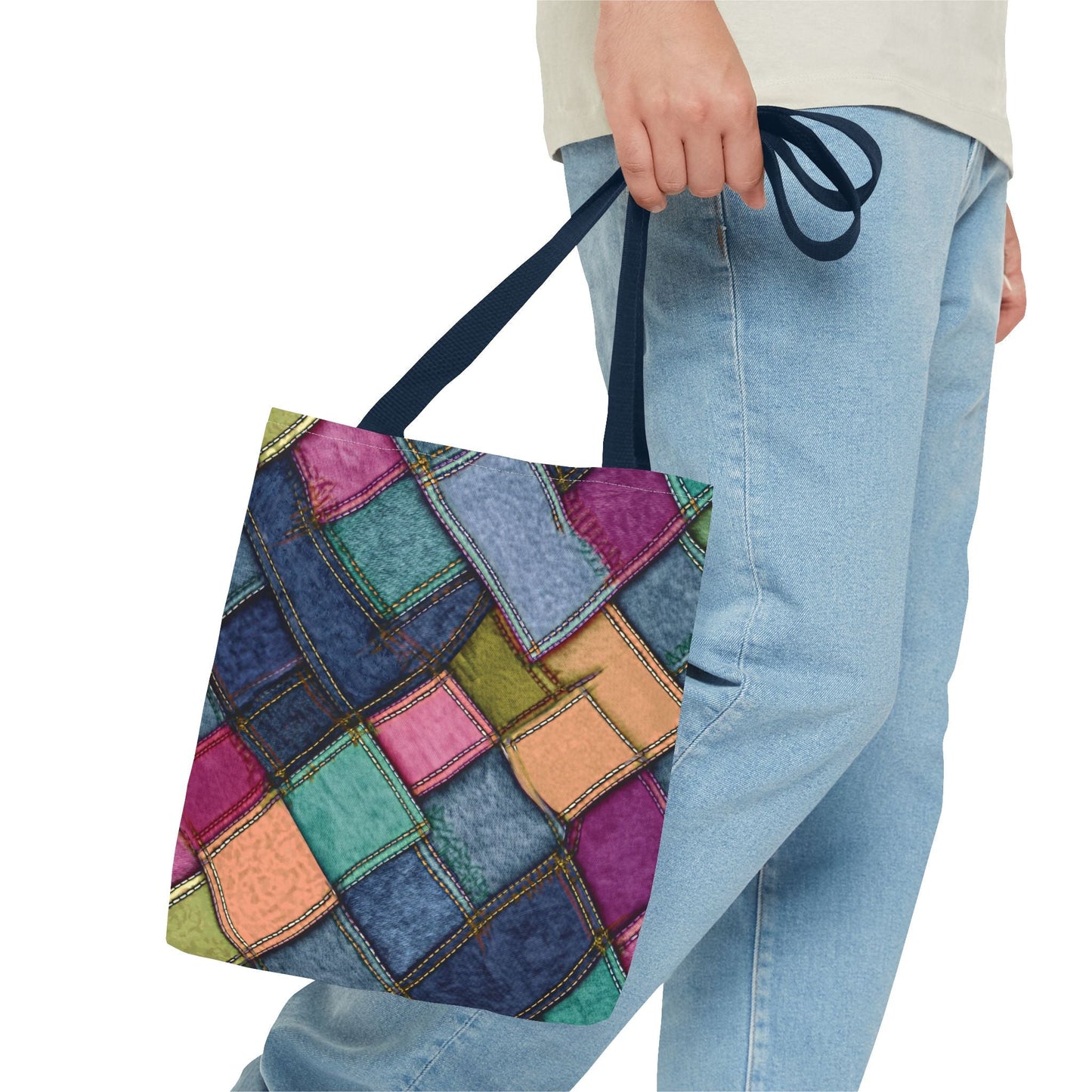 Denim Canvas Bag, Tote Bag Denim Printify
