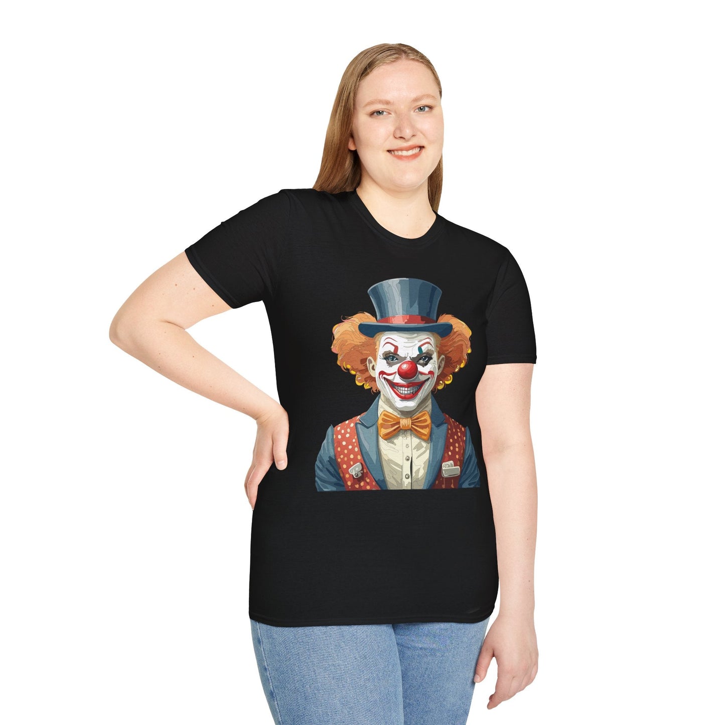 Clown Shirt, T Shirt with Clown, Funny Man Shirt, Tee Shirt with Funny Man, Circus Shirt, Shirt with Circus, Scary Man Shirt, Shirt with Scary Man