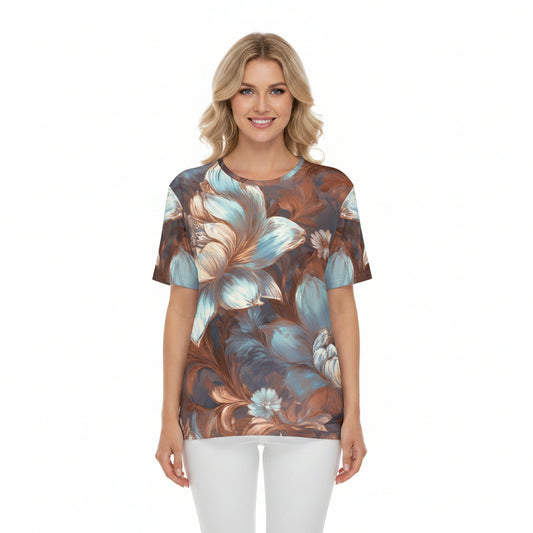 Unisex Poly T-Shirt with Floral Print