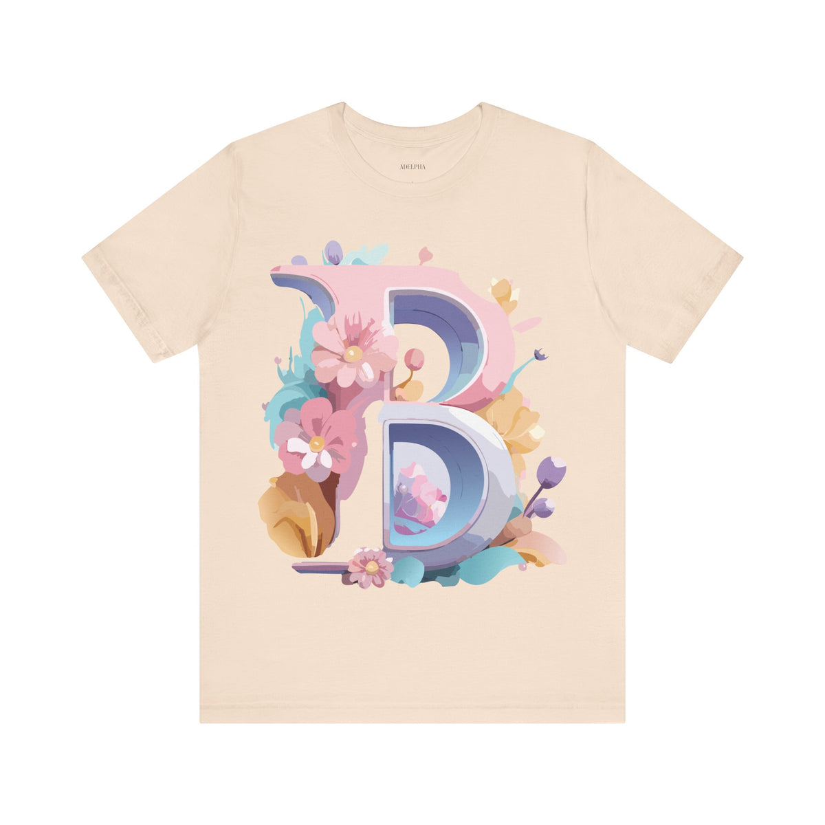 Letter B Graphic Unisex Cotton Bella+Canvas Tee with Art Letter Design