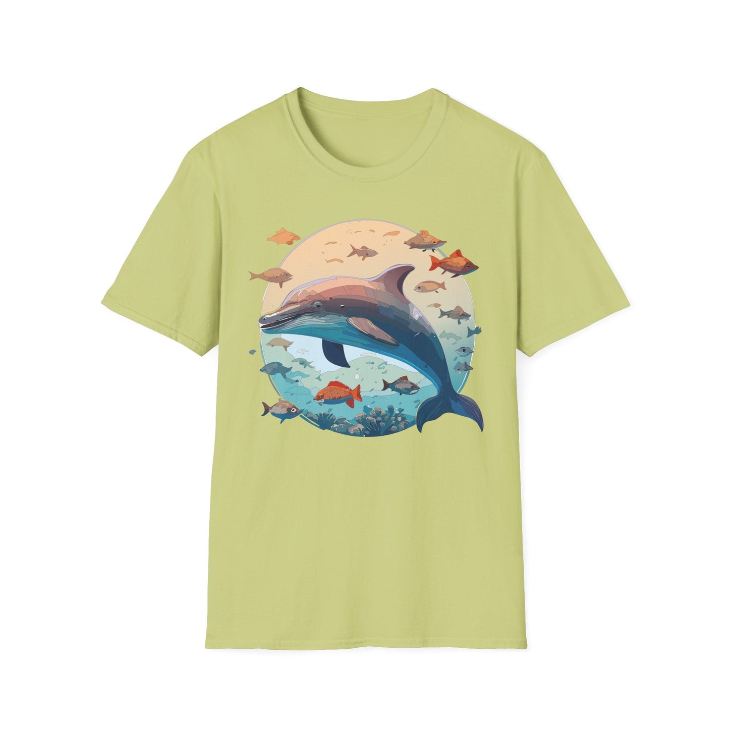 Dolphin Shirt Unisex Softstyle T Shirt 64000 100 Percent Ring Spun Cotton Tee For Everyday Comfort