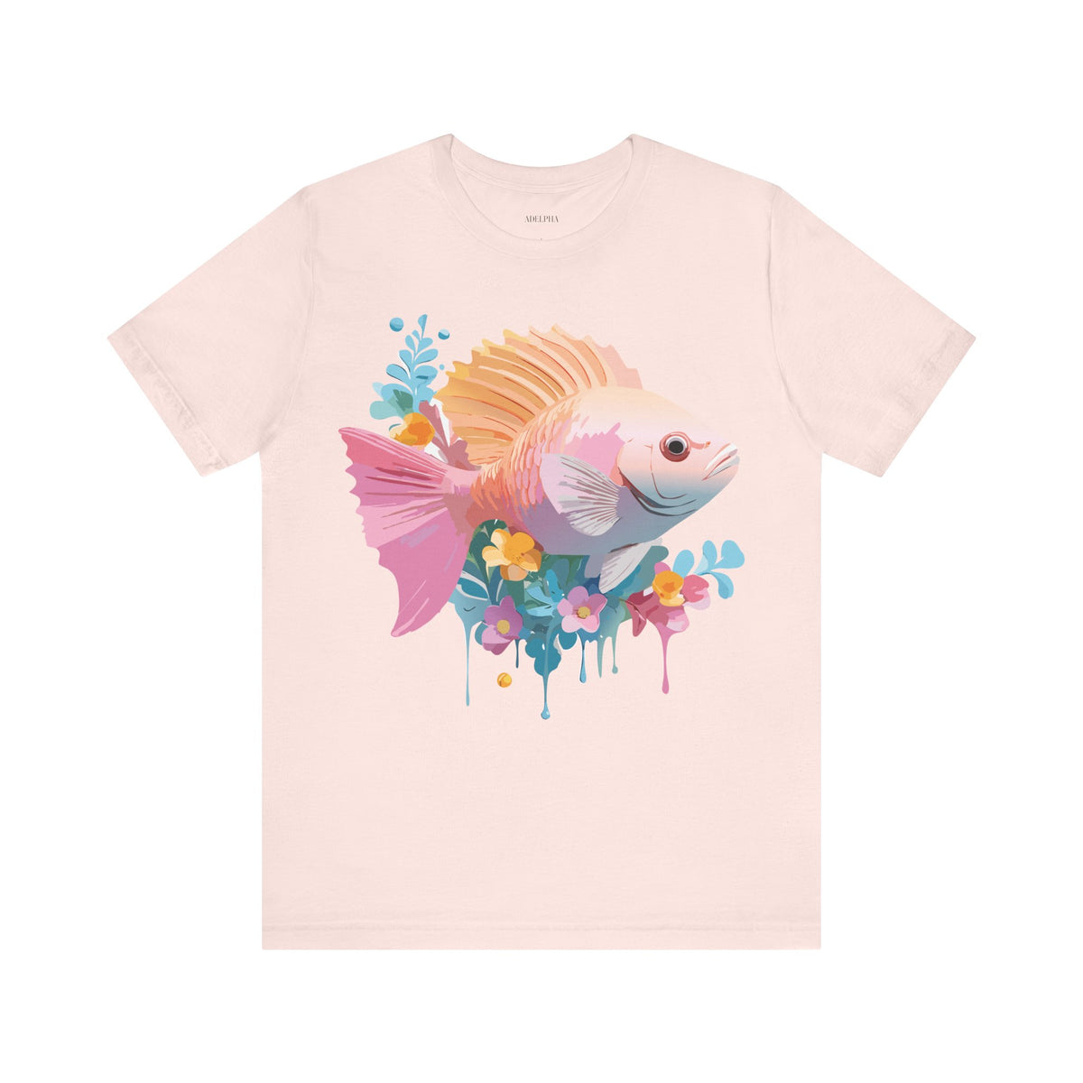 Fish Graphic Unisex Cotton Bella+Canvas Tee with Art Animal Design e13