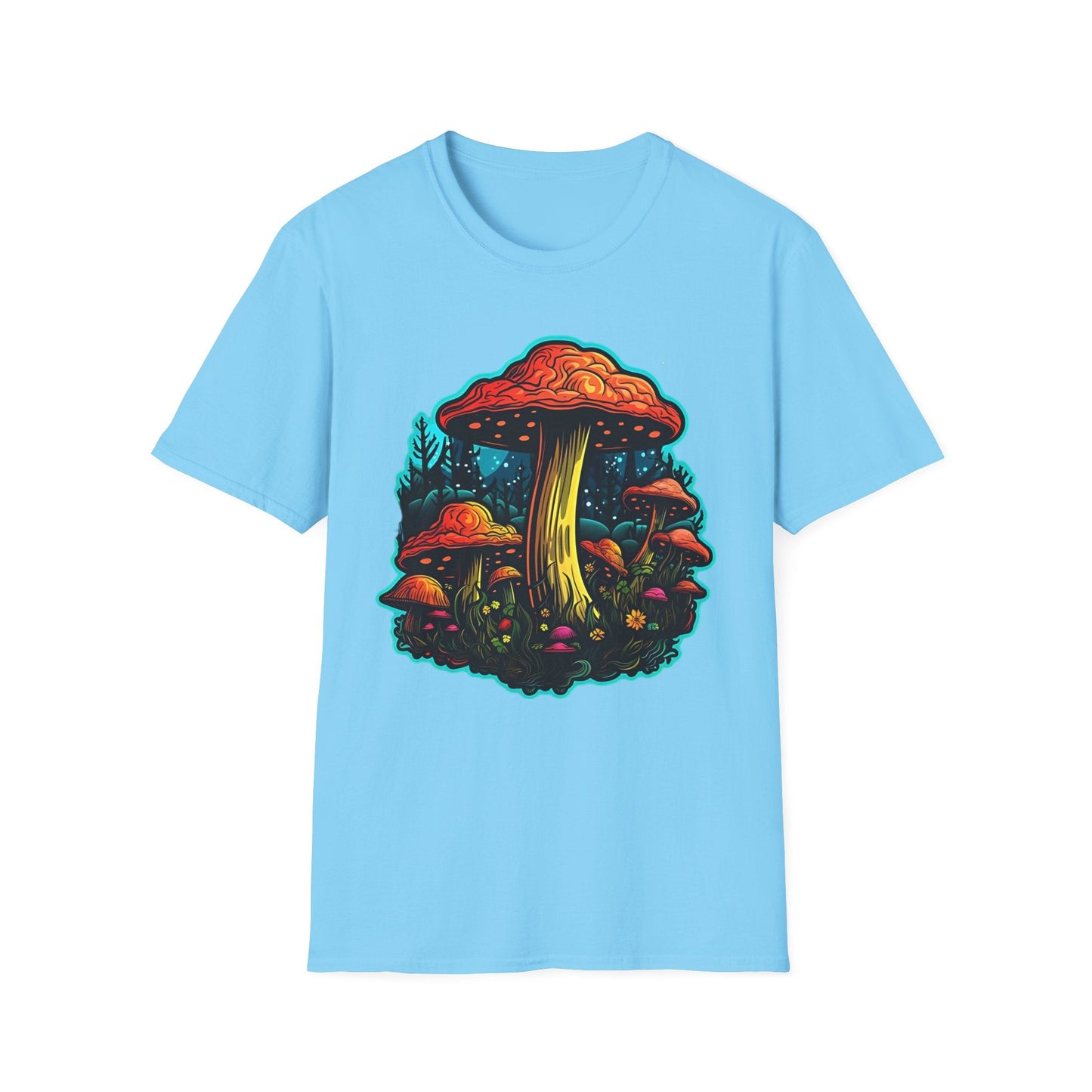 Mashroom Tee Shirt Unisex Softstyle 64000 With Funny Mashroom Fungus Graphic Design