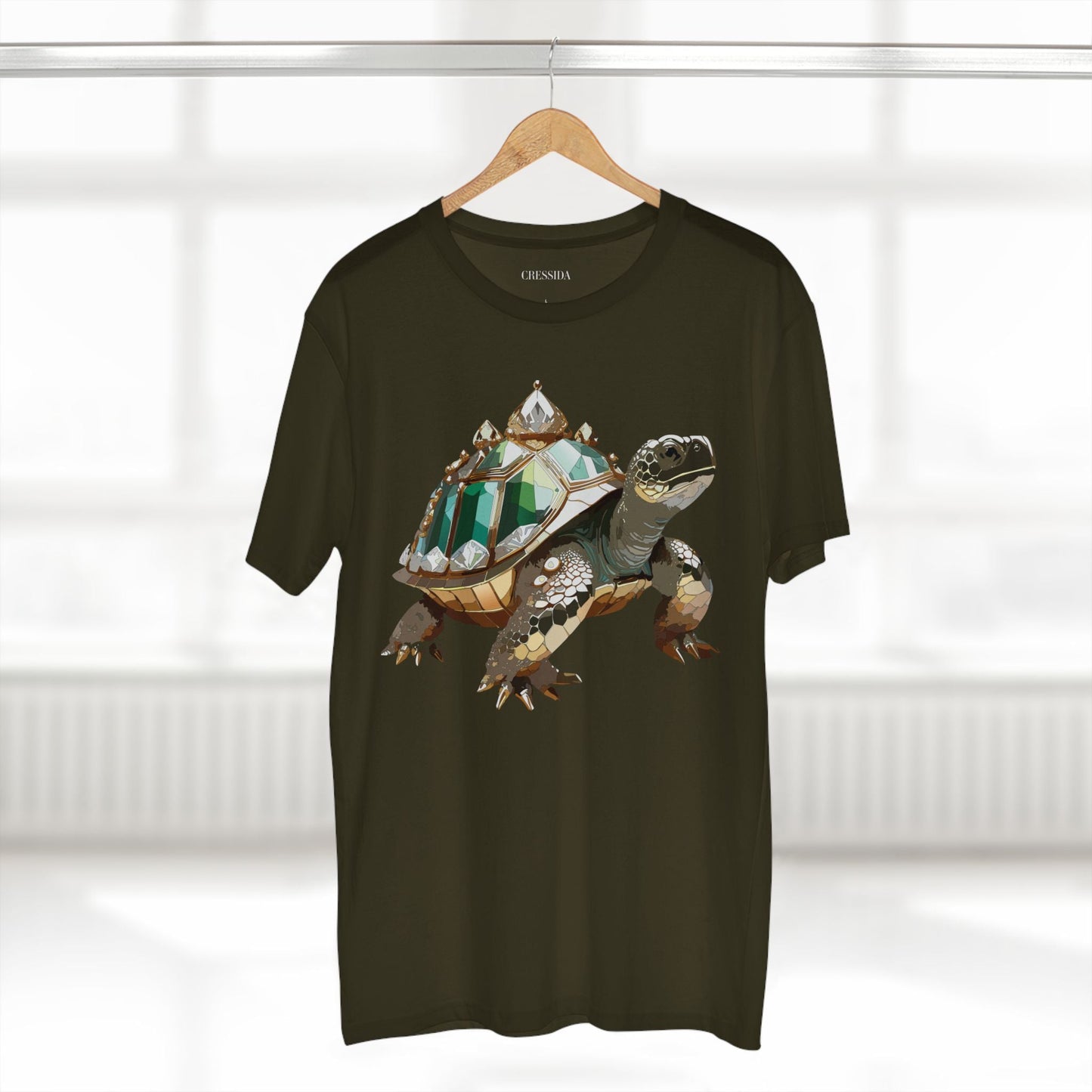 Turtle Graphic Unisex 100 Cotton Tee With Unique Animal Golden Medallion Art Design 32